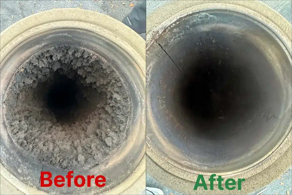 Chimney Sweep Littleton before and after